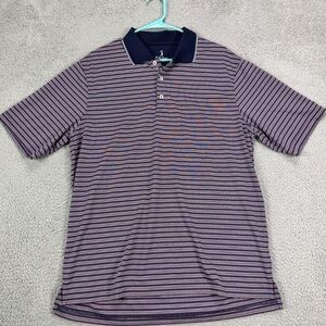 Bobby Jones Shirt Adult XL Polo Purple Blue Striped Performance Rugby Golf Mens